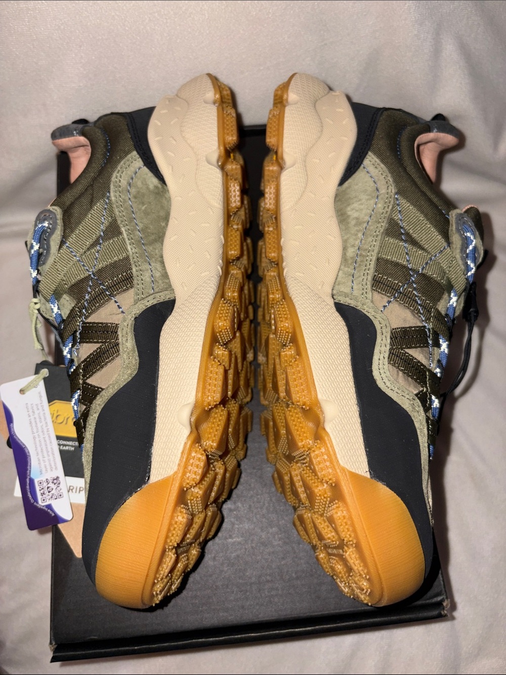 NWT Flower Mountain IWANO 2 UNI Suede and technical fabric sneakers - Military - Picture 15 of 16